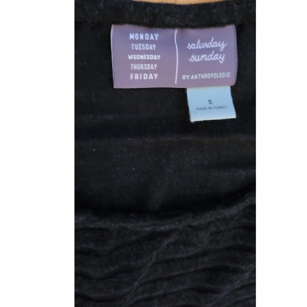 Saturday Sunday Anthropologie Gray Ribbed Velour Shawna Hacci Sweater Size Small - Picture 5 of 9